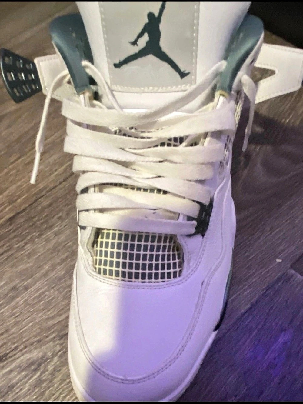 Jordan Air Jordan 4 Retro 'Oxidized Green' Men's Sneakers White & Green - Picture 3 of 6